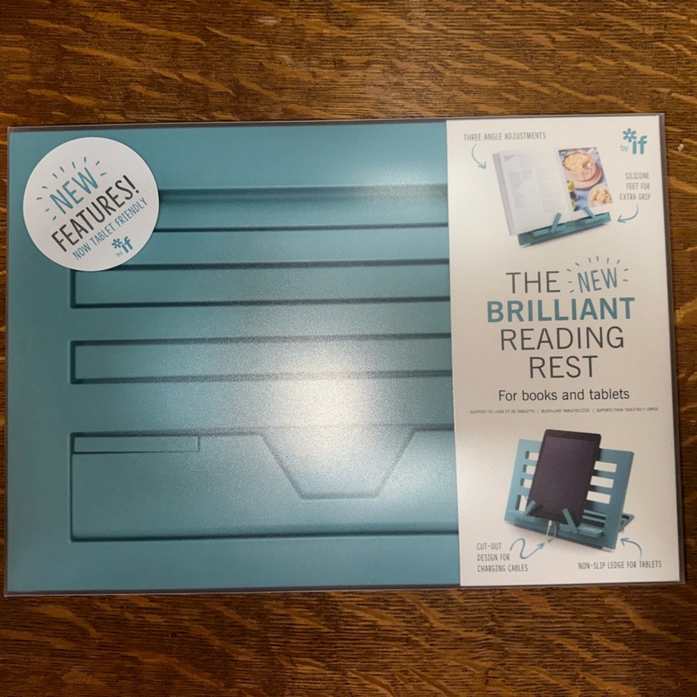 Reading rest book and tablet holder in teal unopened